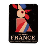 Vintage France cockerel travel poster