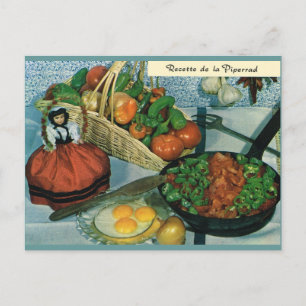 Vintage France, food, recette de la Piperrad Postcard