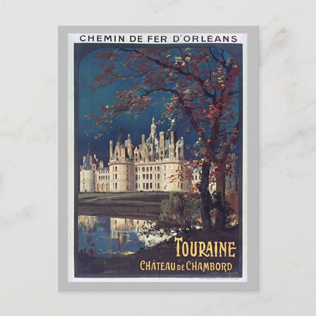 Vintage France French Chateau Chambord Travel Postcard (Front)