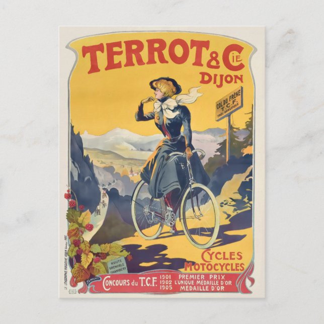 Vintage France French Cycling Travel Advertisement Postcard (Front)