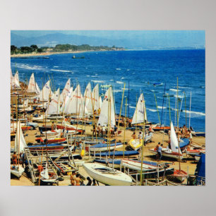 VIntage France, Hyeres Port et marina, Var Poster