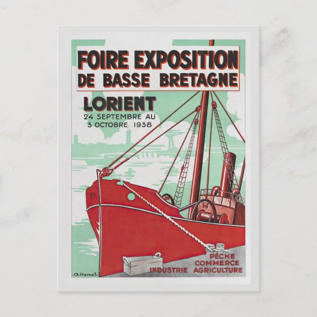 Vintage France Lorient Brittany French Travel Postcard (Front)