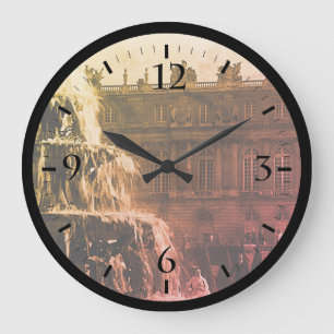 Vintage France palace Versailles Pyramid fountain Large Clock