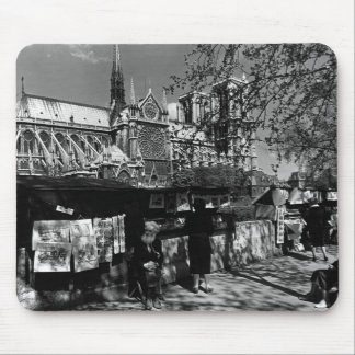 Vintage France Paris Dame Cathedral booksellers Mouse Mat