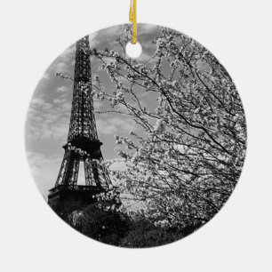 Vintage France Paris Eiffel tower Ceramic Tree Decoration