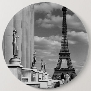 Vintage France Paris Eiffel tower Chaillot palace 6 Cm Round Badge