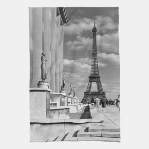 Vintage France Paris Eiffel tower Chaillot palace Tea Towel