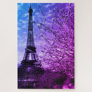 Vintage France Paris Eiffel tower Jigsaw Puzzle