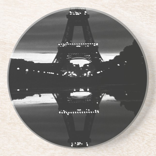 Vintage France Paris Eiffel tower reflection 1970 Coaster (Front)