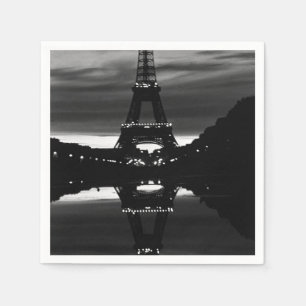 Vintage France Paris Eiffel tower reflection 1970 Napkin