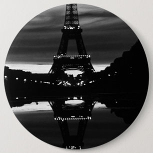 Vintage France Paris Eiffel tower reflection 6 Cm Round Badge