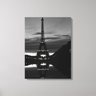 Vintage France Paris Eiffel tower reflection Canvas Print