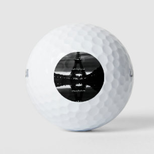 Vintage France Paris Eiffel tower reflection Golf Balls