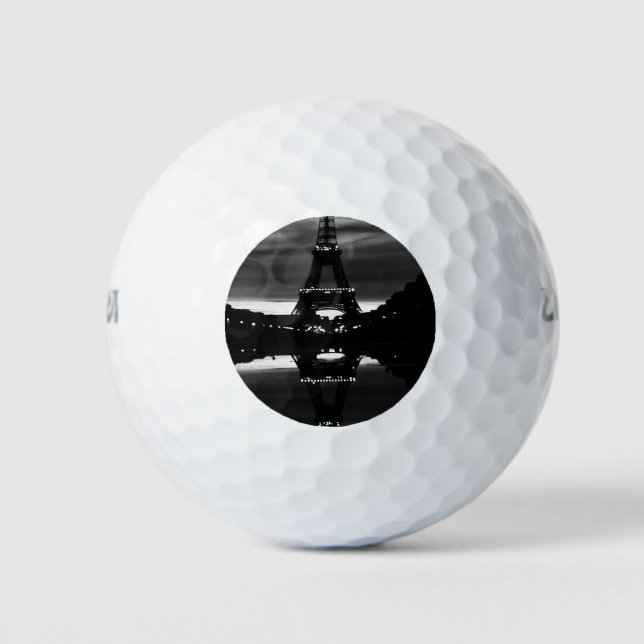 Vintage France Paris Eiffel tower reflection Golf Balls (Front)