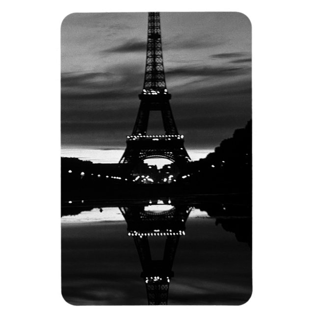 Vintage France Paris Eiffel tower reflection Magnet (Vertical)