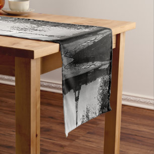 Vintage France Paris Eiffel tower sunset Medium Table Runner