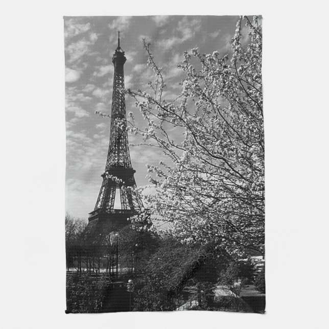 Vintage France Paris Eiffel tower Tea Towel (Vertical)