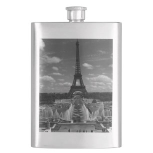 Vintage France Paris Fontains Tower Eiffel Hip Flask