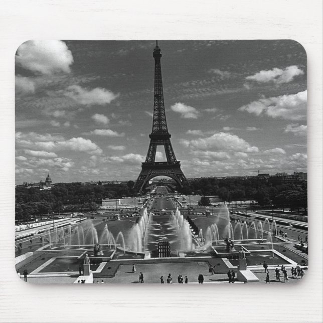 Vintage France Paris Fontains Tower Eiffel Mouse Mat (Front)