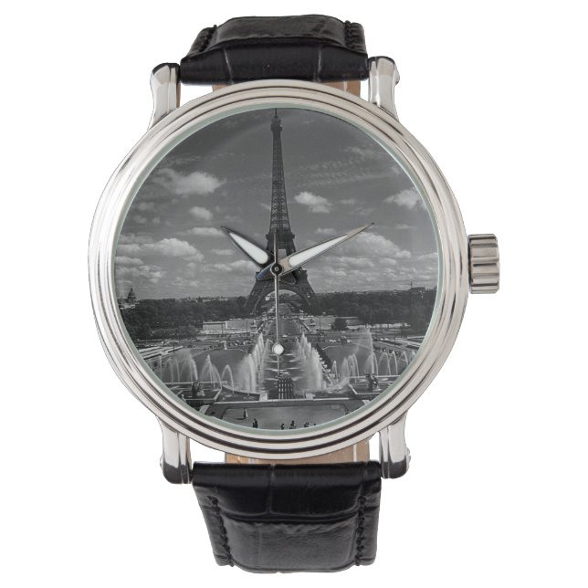 Vintage France Paris Fontains Tower Eiffel Watch (Front)