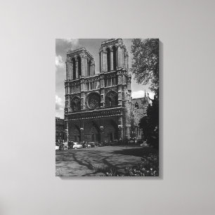 Vintage France Paris Notre Dame Cathedral Canvas Print