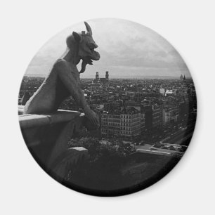 Vintage France Paris Notre Dame Cathedral devil Magnet