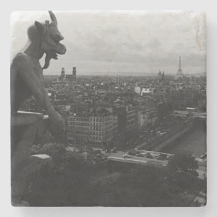 Vintage France Paris Notre Dame Cathedral devil Stone Coaster