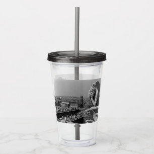 Vintage France Paris Notre Dame Cathedral thinker Acrylic Tumbler