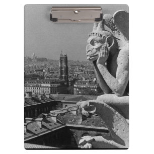 Vintage France Paris Notre Dame Cathedral thinker Clipboard