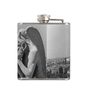 Vintage France Paris Notre Dame Cathedral thinker Hip Flask