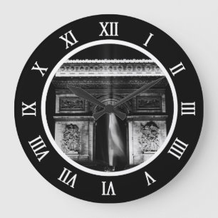 Vintage France Paris Triumphal arch Button Large Clock
