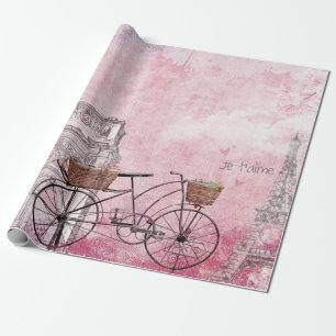 Vintage France Paris Wrapping Paper