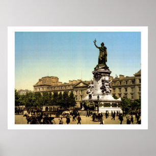Vintage France, Place de la République Paris Poster