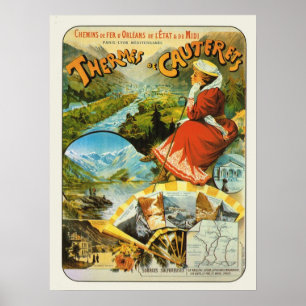 Vintage France, Railway, Themes de Cauterets Poster
