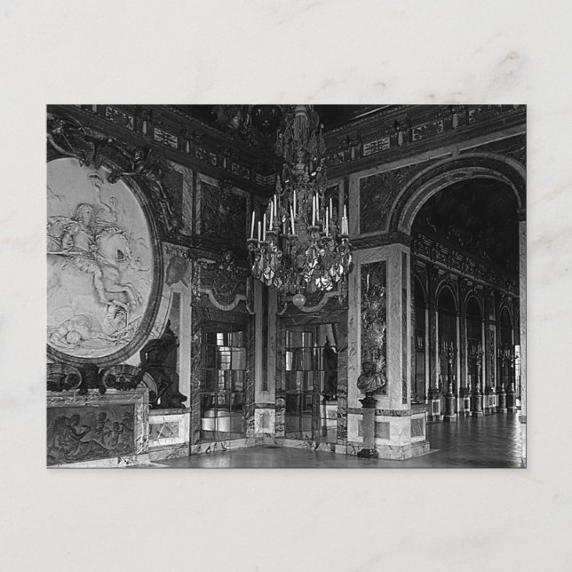 Vintage France Versailles palace hall of war Postcard (Front)