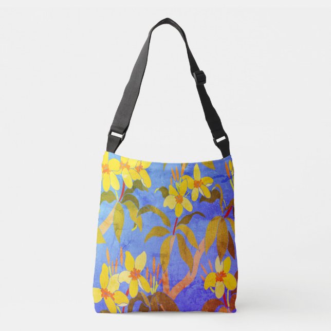 Vintage Frangipani Crossbody Bag (Front)
