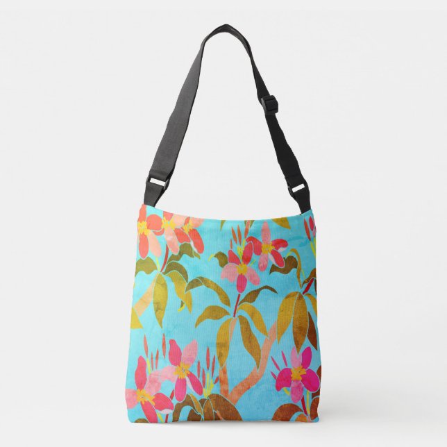 Vintage Frangipani Crossbody Bag (Front)