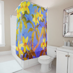 Vintage Frangipani Shower Curtain