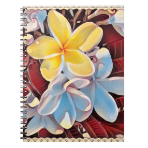Vintage Frangipani Tree Pop Art, Notebook
