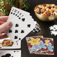 Vintage Frangipani Tree Pop Art,  Playing Cards