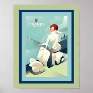 Vintage Franks Scooter Ad Poster