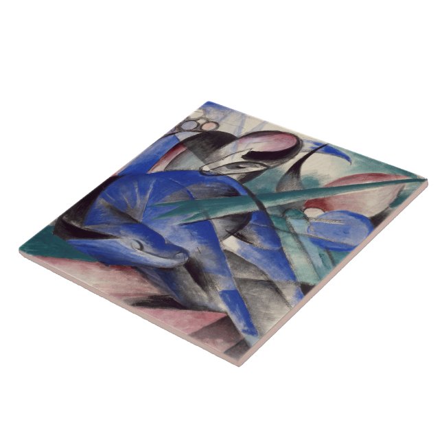Vintage Franz Marc Dreaming Horse Tile (Side)