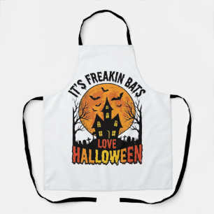 Vintage Freakin Bats Love Halloween Shirt Design_1 Apron