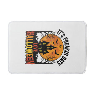Vintage Freakin Bats Love Halloween Shirt Design_1 Bath Mat