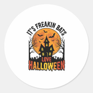 Vintage Freakin Bats Love Halloween Shirt Design_1 Classic Round Sticker