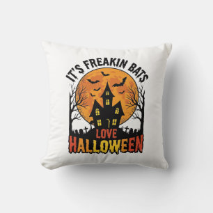 Vintage Freakin Bats Love Halloween Shirt Design_1 Cushion