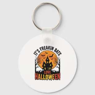 Vintage Freakin Bats Love Halloween Shirt Design_1 Key Ring