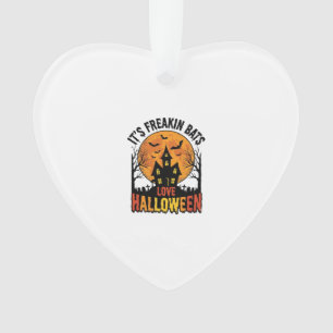 Vintage Freakin Bats Love Halloween Shirt Design_1 Ornament