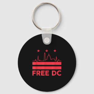 Vintage Free Dc Washington Retro Protect Home Rule Key Ring