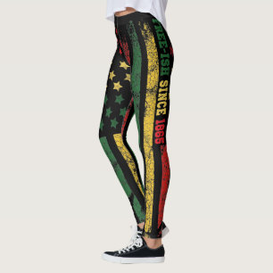 Vintage Free-ish Since 1865 Juneteenth Flag  Leggings